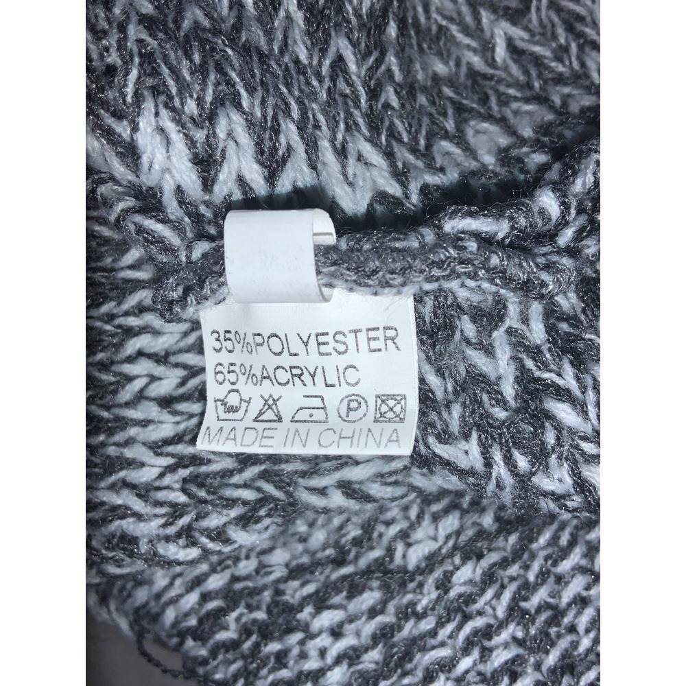 Gray Black‎ Cowl Neck Knit Sweater Dress Ladies Large Acrylic Blend - Picture 3 of 4